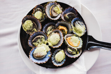 ration of sea limpets in a casserole dish