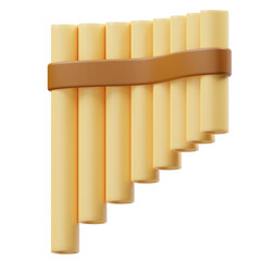 Pan Flute Musical Instrument 3D Icon
