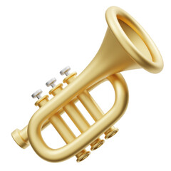 Obraz premium Trumpet Musical Instrument 3D Icon