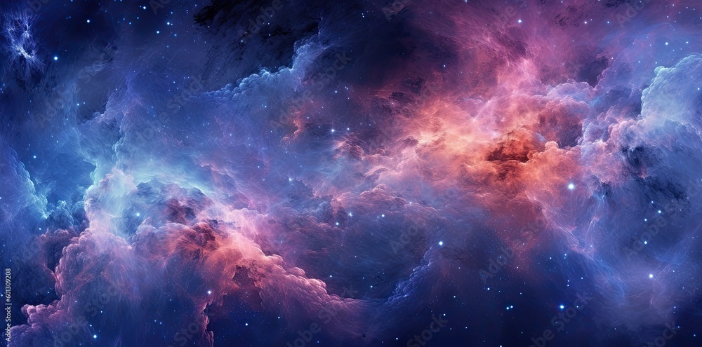 Wall mural galaxy texture with stars and beautiful nebula in the background, in the style of dark pink and dark