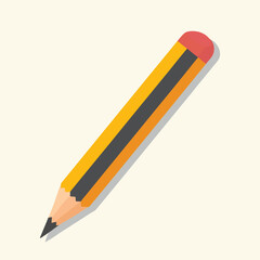 pencil with rubber eraser icon. Pencil flat icon
