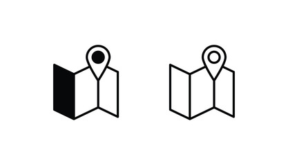 Map icon design with white background stock illustration