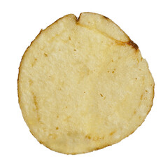 Crispy Thin Potato Chip with Sea Salt isolated. Png transprarency