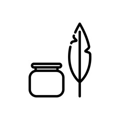 feather pen sign symbol vector
