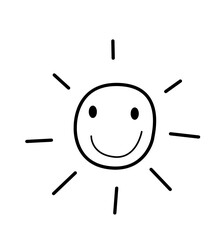 smiling sun line art