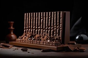 sculptural chocolate bar, with each piece unique in shape and design, created with generative ai