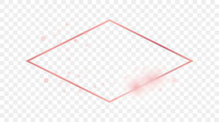 Rose gold glowing rhombus  shape frame