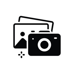 Black solid icon for photo 
