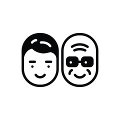 Black solid icon for aging 