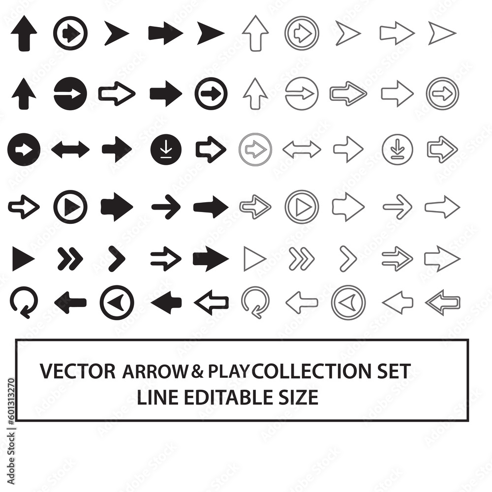 Poster big arrow collection black icon set. arrow icon. arrow vector collection. arrow. cursor. and line ar