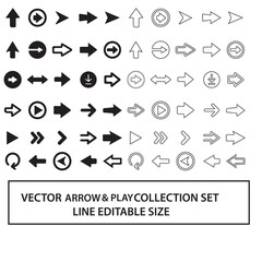 Big arrow collection black icon set. Arrow icon. Arrow vector collection. Arrow. Cursor. and line art can be edited again