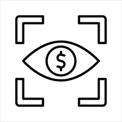 Shared Vision Vector Line Icon, eye icon. vector illustration on white background