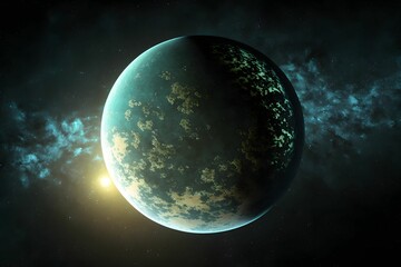 Obraz na płótnie Canvas view of the exoplanet, view from space, high detail, photorealistic