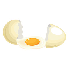 Vector image of an egg. The concept of cooking and fresh food. Chicken yolk and protein. A beautiful element for your design.