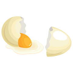 Vector image of an egg. The concept of cooking and fresh food. Chicken yolk and protein. A beautiful element for your design.