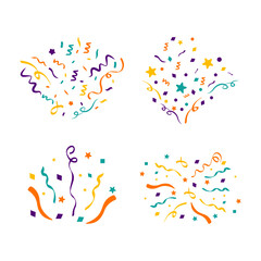 Colorfull Confetti Party Collection For Template Design Elements