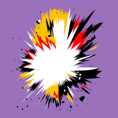 Comics boom backgrounds, minimalism style. Petard, bomb frame art. Wrapping template. Design for attract attention. Vector illustration