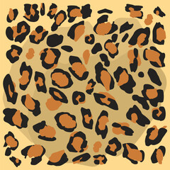 Leopard pattern seamless design, vector illustration background. Animal fur (panthera pardus) fabric design.	