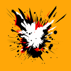 Comics boom backgrounds, minimalism style. Petard, bomb frame art. Wrapping template. Design for attract attention. Vector illustration