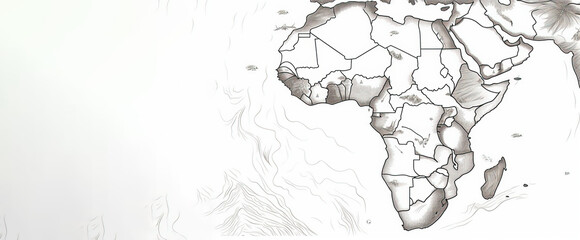 Africa day. Concept wallpaper map of the continent of Africa for the holiday. AI generated.