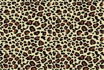Leopard pattern seamless design, vector illustration background. Animal fur (panthera pardus) fabric design.