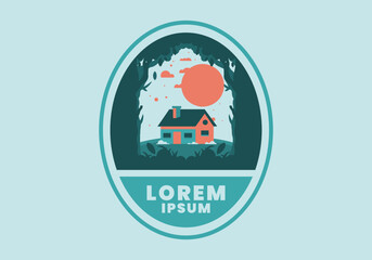 Colorful flat illustration of a simple house