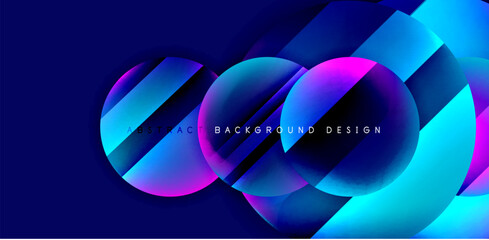 Circles with glossy surface and light and shadow effects abstract background. Template for covers, templates, flyers, placards, brochures, banners