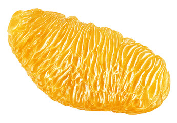 Flesh of orange clementine citrus slice isolated on transparent background. Tangerine pulp. Full...