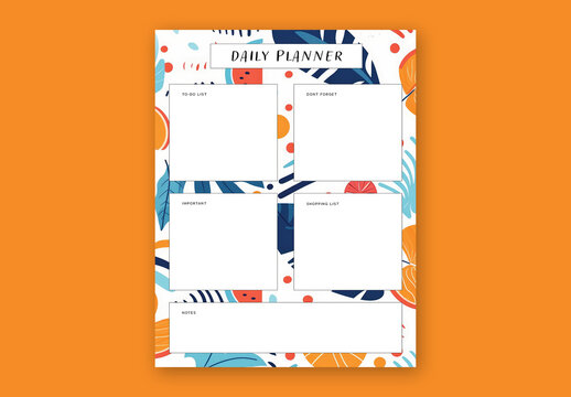 Creative Daily Planner Layout With Colored Pattern And Generative AI