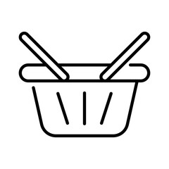 shopping bag basket market thin line outline Icon button