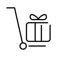 delivery gift box thin line outline Icon button