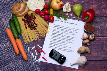 Healthy food and sugar level in blood