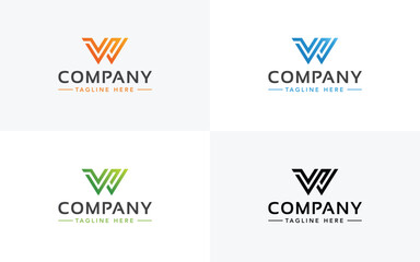 W logo design vector concept or vw logo concept - obrazy, fototapety, plakaty