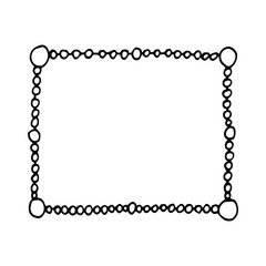 frame hand drawn in doodle style. Border decor for photos and pictures.