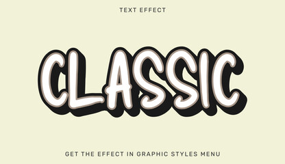 Classic text effect template in 3d style. Suitable for brand or business logo