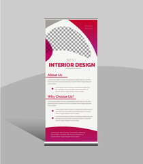 Interior Design Roll Up Banner template, stand design, display stand Design.