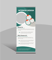 Interior Design Roll Up Banner template, stand design, display stand Design.
