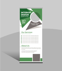 Interior Design Roll Up Banner template, stand design, display stand Design.