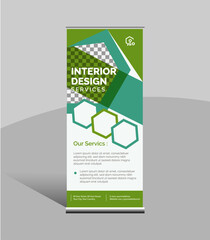 Interior Design Roll Up Banner template, stand design, display stand Design.
