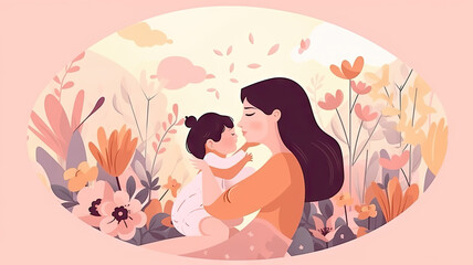 Mother's day flat design - generative AI, AI generated