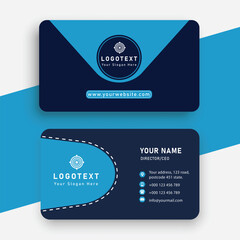 Simple modern blue business card template