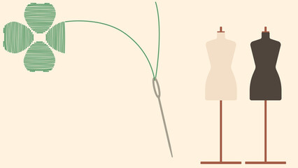 刺繍とトルソー