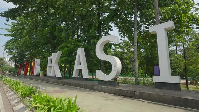 Landmark of Bekasi City at Ahmad Yani Street.