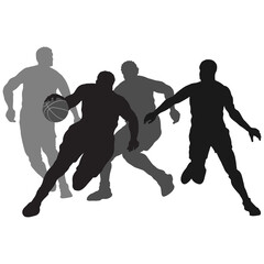 Fototapeta na wymiar silhouette of a group of players 