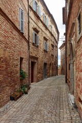 Fototapeta na wymiar View of Moresco's village in the Italian region of Marche.