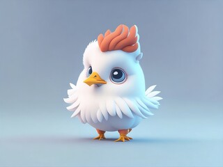 Fototapeta premium Funny 3D rooster, nice looking bird