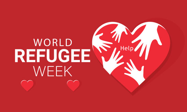 World Refugee week. background, banner, card, poster, template. Vector illustration. - Powered by Adobe