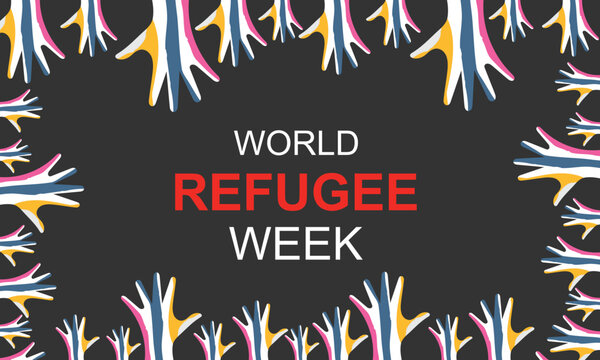 World Refugee week. background, banner, card, poster, template. Vector illustration. - Powered by Adobe