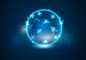 communication global tech background