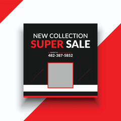 Fashion sale collection offer social media post template